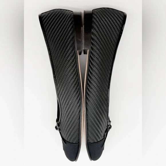 Chanel CC Logo Grosgrain Cap Toe Bow Ballerina Flats Woven Black Leather EU 41.5 - Picture 9 of 14